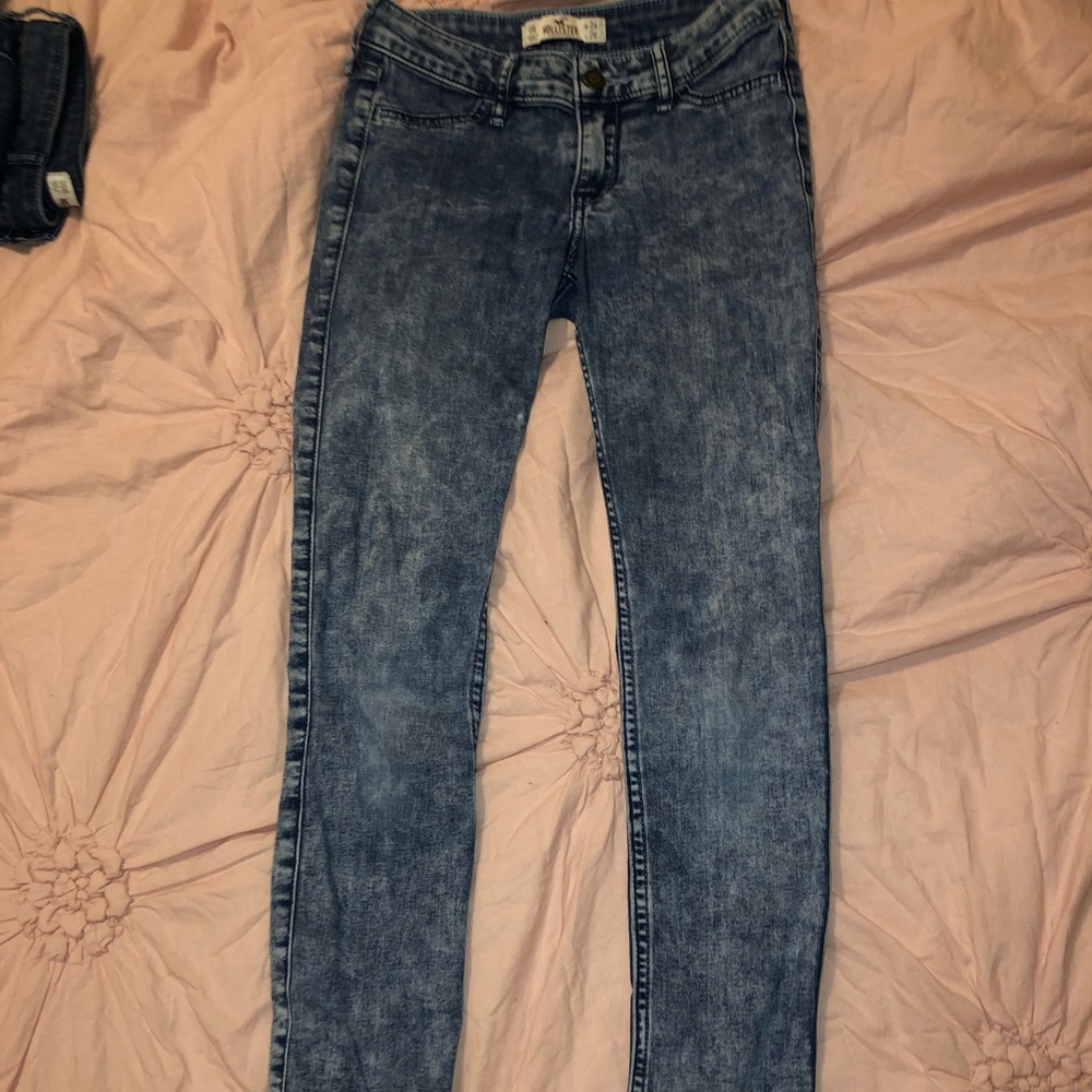 Acid wash skinny jeans